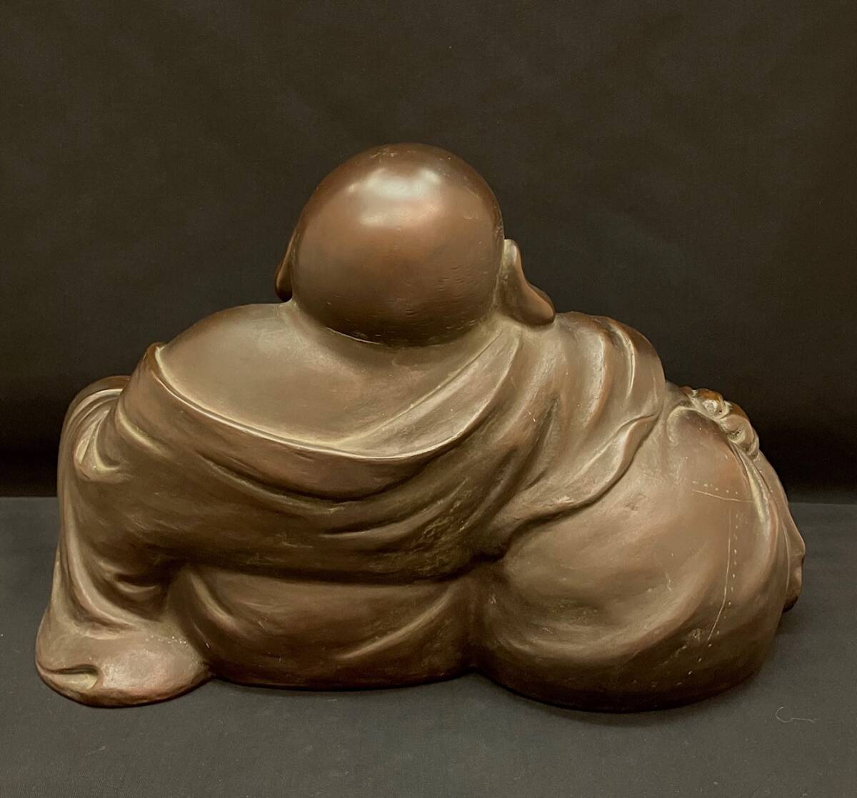 銅製 金工師 清風作 仏像 布袋孫 布袋様 置物 6.05kg 装飾品 唐銅
