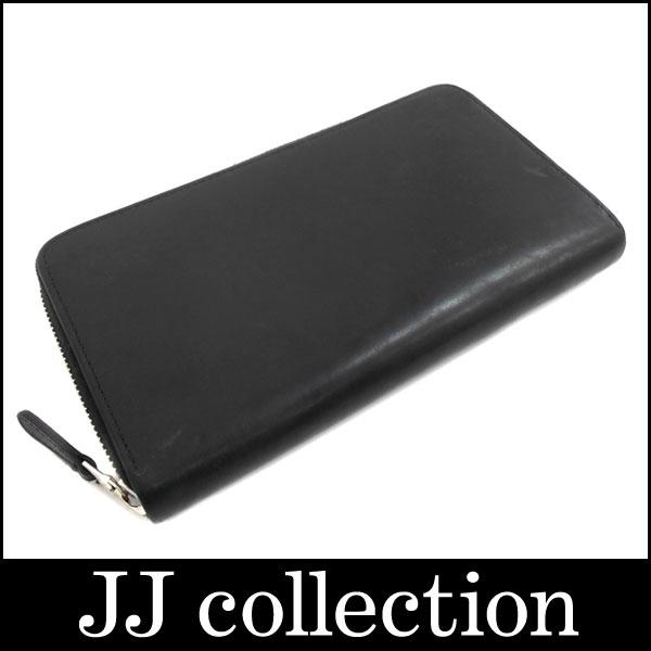 セトラー ラウンドファスナー長財布 レザー　ブラック