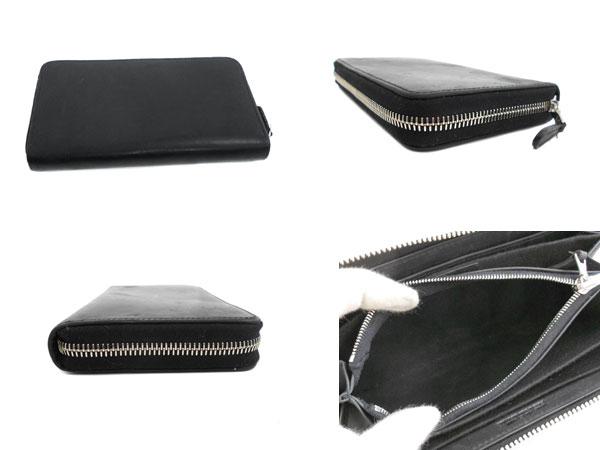 セトラー ラウンドファスナー長財布 レザー　ブラック