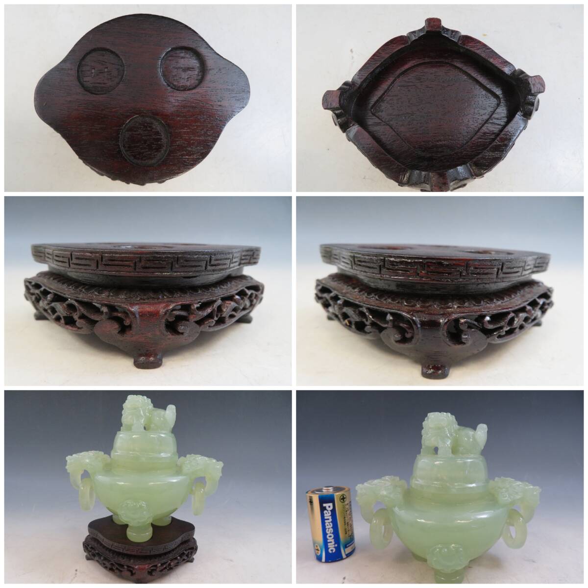 超希少☆時代物】新仙玉香炉 岩玉香炉 玉石 翡翠 獅子 中国 美術工芸