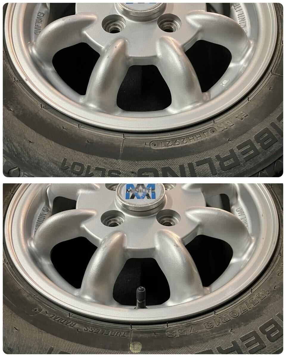ミニライト 13インチ 4J+45 4穴 PCD100 ハブ径59 スバル 純正 R13