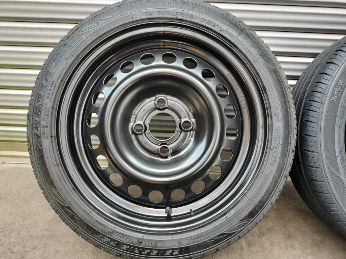 スチールホイール 15インチ 15×6J 4H PCD100 +50 ハブ径56mm 165/55R15