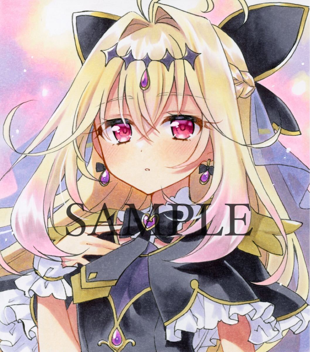 セ*。様 名探偵プリキュア　キュアアルカナ・シャドウ　イラスト　手描き　色紙 同人手描きイラスト＊名探偵プリキュア＊キュアアルカナ・シャドウ＊小