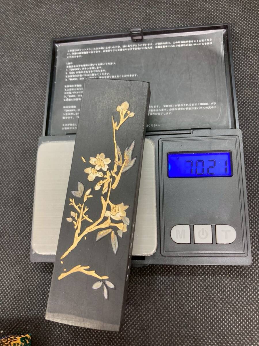 中國書畫墨 中国墨 鉄斉翁書画寶墨 油煙101 上海墨廠出品 中古 織物箱