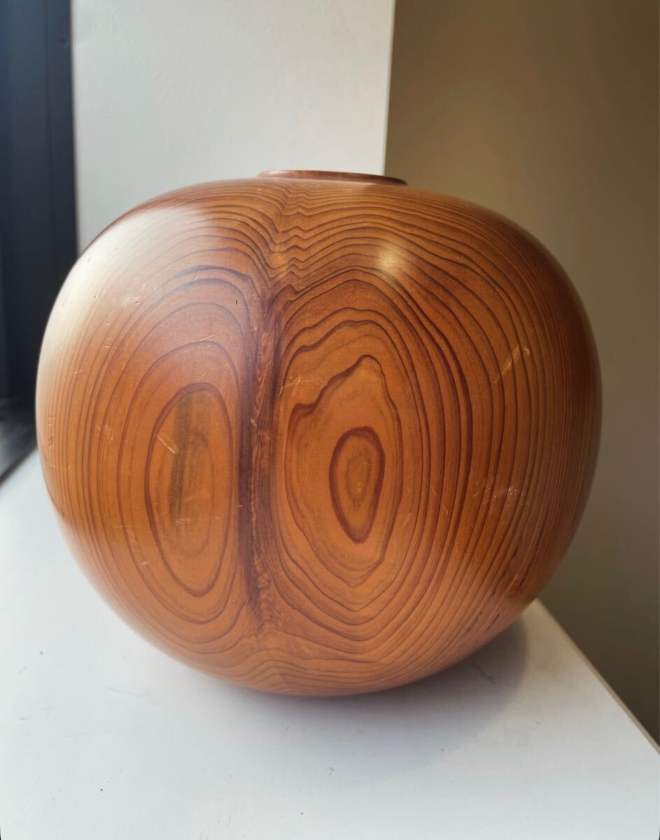 屋久杉 工芸品 花入 木製 世界遺産 珍品 花瓶 インテリア 壺 花器 木工
