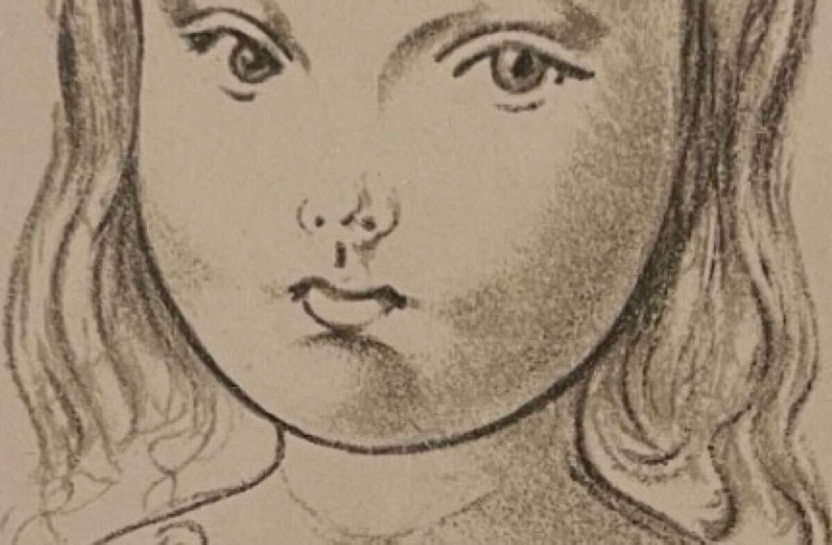 真作保証】藤田嗣治「まどろみの少女」鉛筆サイン入 リトグラフ 1964年