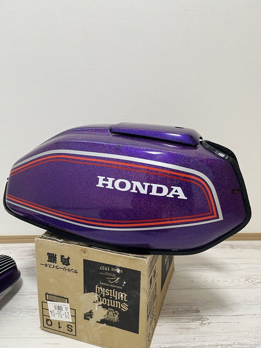 HONDA HAWKⅡ ホーク2 タンク サイドカバー パープルラメ 当時物 外装