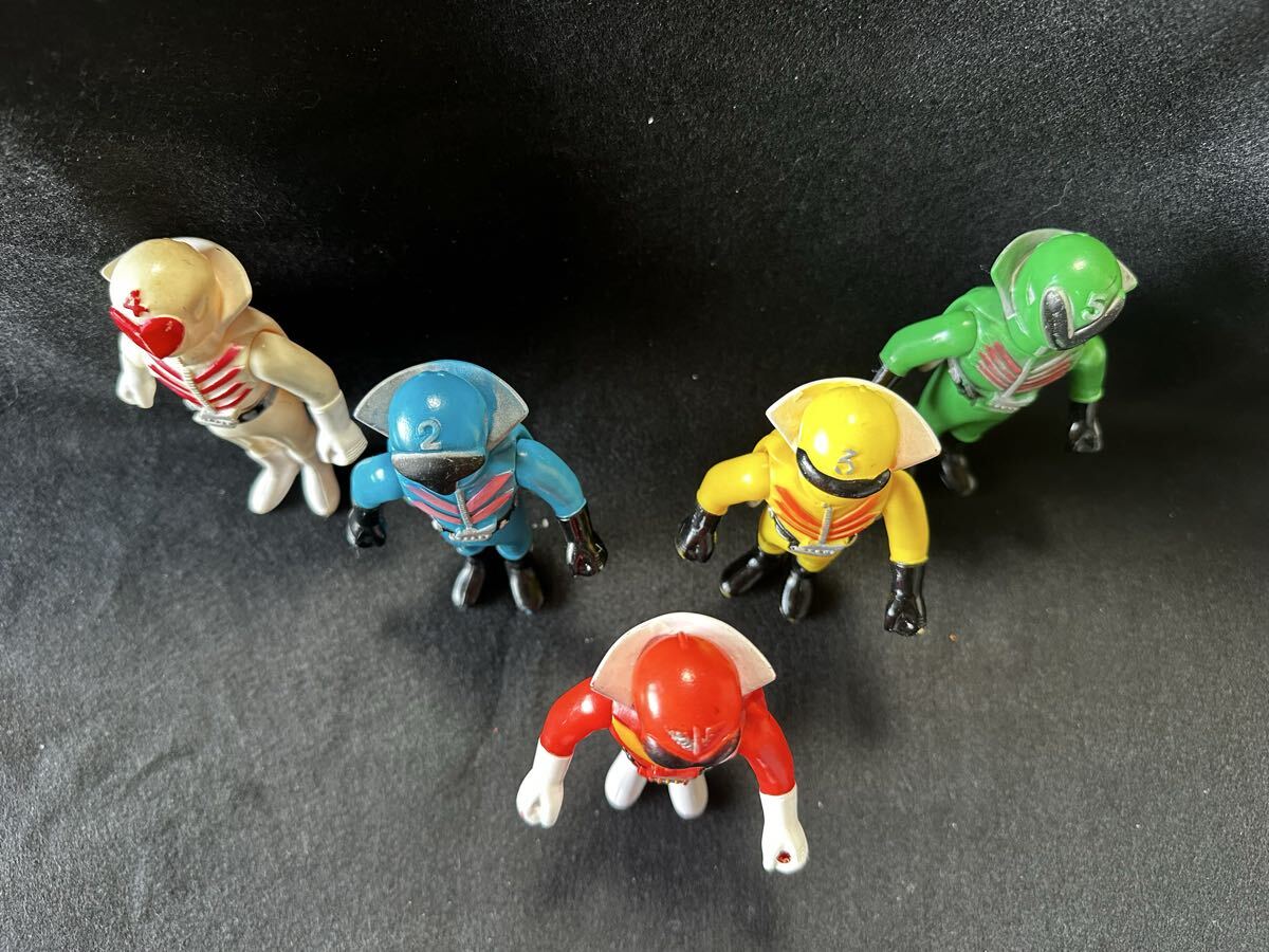 秘密戦隊ゴレンジャー ソフビ人形 5体セット 当時物 昭和レトロ 昭和