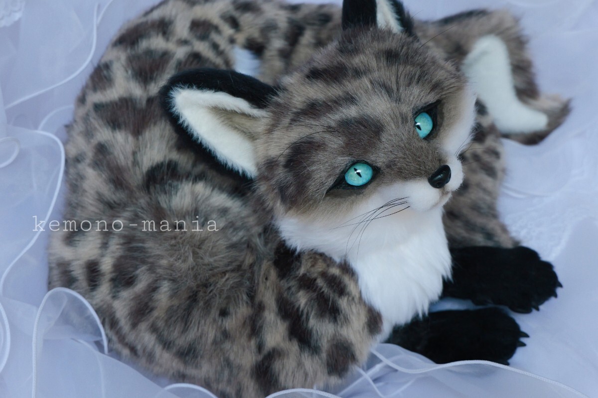 kemono-mania shiro ハンドメイド アートドール ぬいぐるみ キツネ
