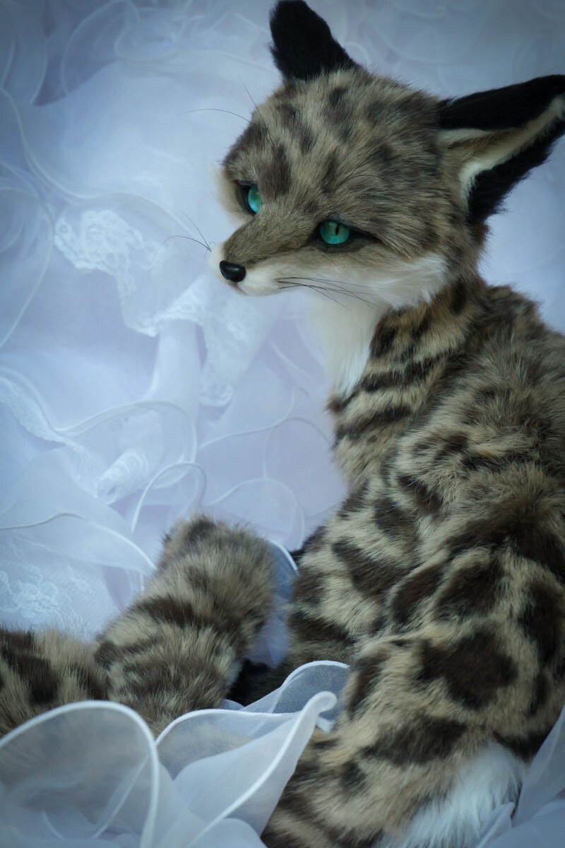 kemono-mania shiro ハンドメイド アートドール ぬいぐるみ キツネ