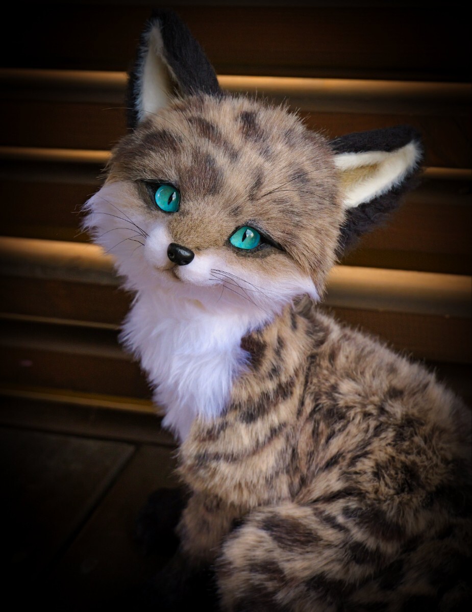 kemono-mania shiro ハンドメイド アートドール ぬいぐるみ キツネ