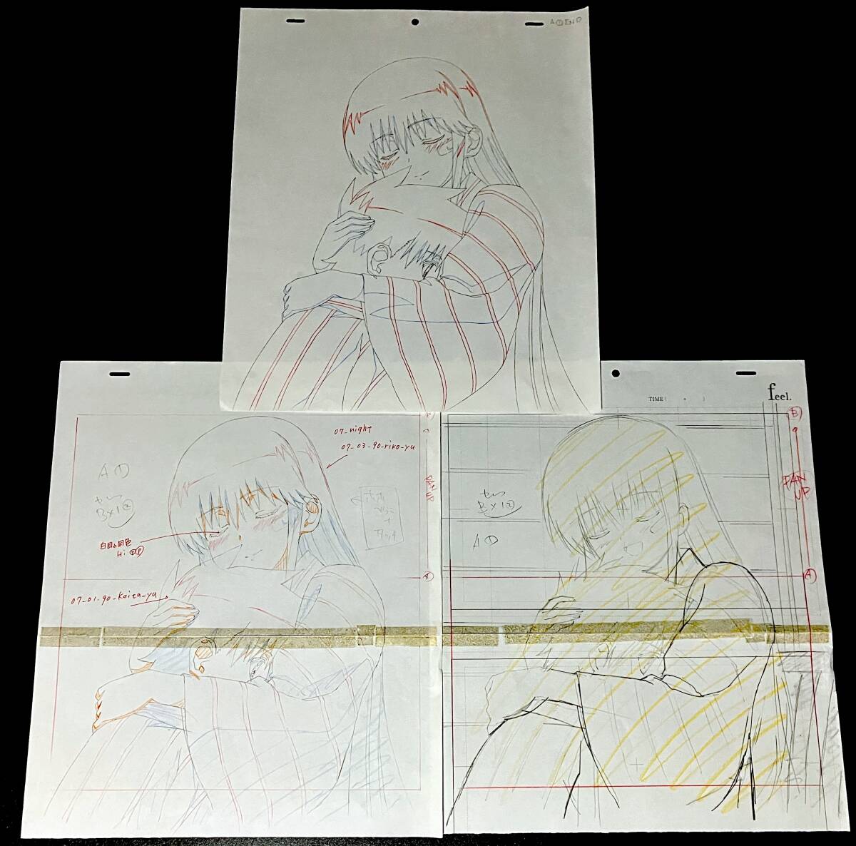 キスシス 直筆 原画 3枚セット／アニメ 動画 セル画 レイアウト 原動画