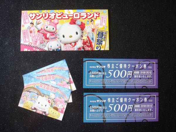 サンリオピューロランド多摩・ハーモニーランド大分・株主優待券