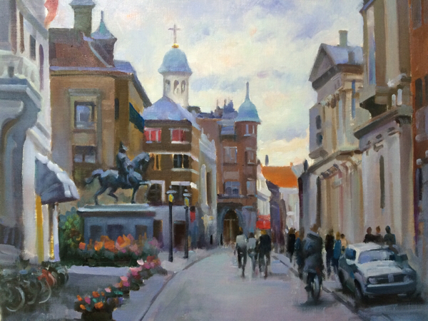 欧州の街 油絵F8号