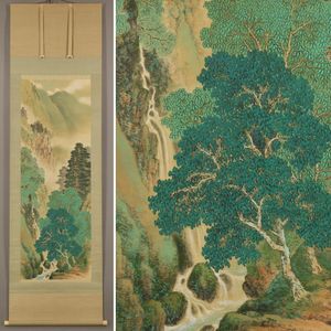 結城素明　題名矢車草　伊勢丹美術部シールあり近代美術館収蔵作家 結城素明 題名矢車草 伊勢丹美術部シールあり近代美術館収蔵作家 結城