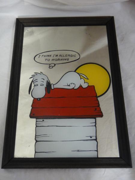 ビンテージ スヌーピー 鏡 ミラー 看板バナー壁掛タペストリー