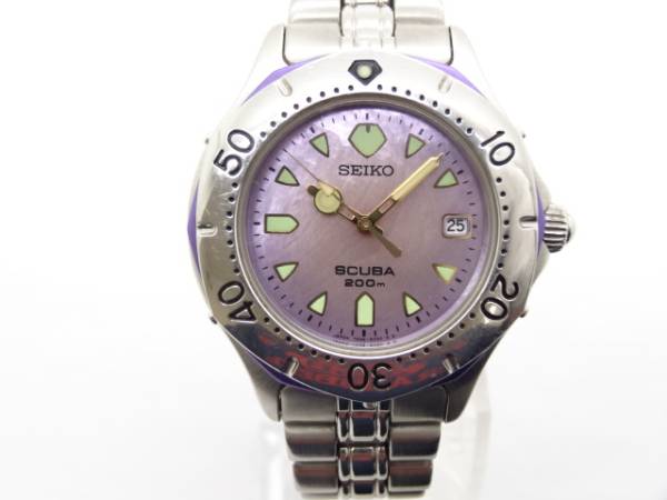 7N35-6070 SCUBA セイコー SEIKO レア・青メルフォ調SEIKO ダイバーズ 