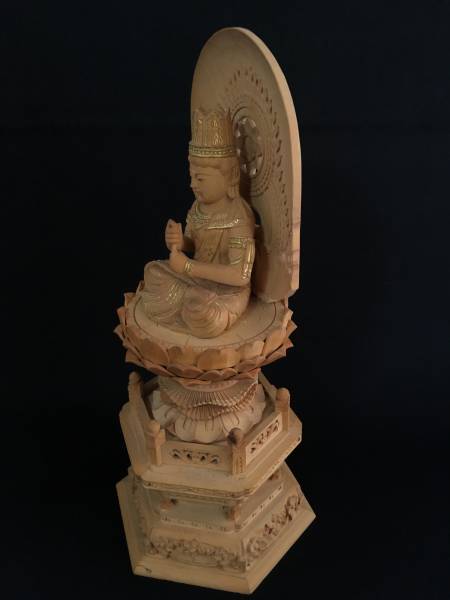 ◆仏教/仏像◆木製『如来/菩薩/御釈迦様/坐像』木彫り/置物/彫刻