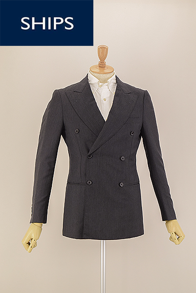 ■SHIPS■モヘヤ混クラシコダブルジャケット/44-9Drop/夏秋