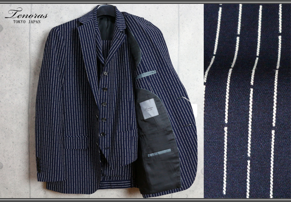 新品メンズティノラス コンバーチブルスリーピーススーツL紺