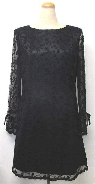 M'S GRACY エムズグレイシー★花レース・フォーマル・ドレス黒