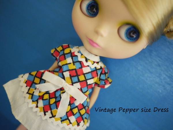 ヴィンテージペッパーちゃんサイズモンドリアンドレス