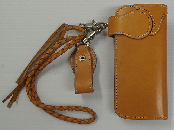 ウォレット 革紐付 長財布 キャメル 牛革 蛇革 ハーレー等