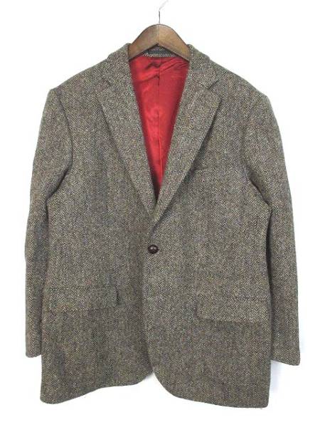 ハリスツイード テーラードジャケット ウール ブラウン系 茶系