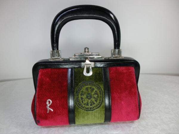 ♪USED品★ロベルタディカメリーノ★ベロアバゴンギハンドバッグ