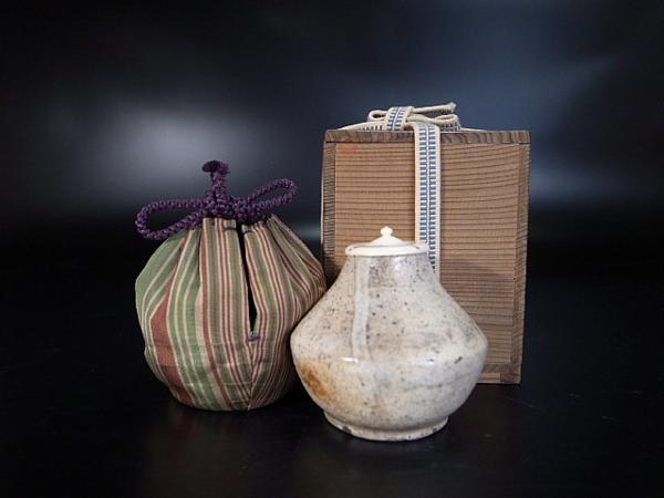 泉美】時代 志野 茶入 茶道具 仕覆・木箱入 L879 茶道具 茶入（ちゃい