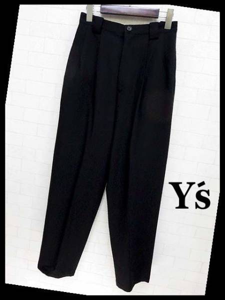 ワイズ Y's パンツ スラックス ウール S 黒 ヨウジヤマモト