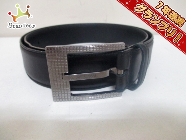 ジョルジオアルマーニ ベルト 50 黒 レザー GIORGIOARMANI