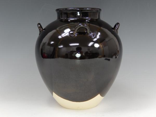 貞光　在銘　信焼　茶入　共箱付　/　茶器　茶壺　煎茶道具　煎茶飾　.G4312 信楽焼 共箱 茶壺 茶入 在銘 師:杉本貞光