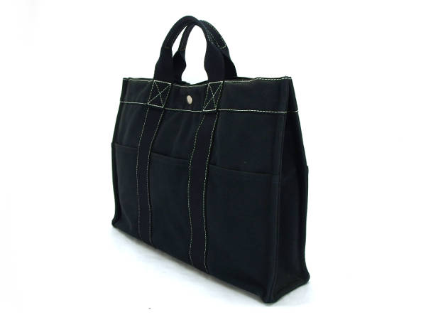 1円 エルメス ドーヴィルMM キャンバス トートバッグ 黒 EW288 1円 エルメス ドーヴィルMM キャンバス トートバッグ 黒 EW288