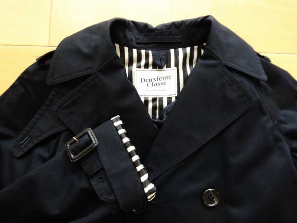 サイズ32 美品 ドゥーズィエム クラス トレンチ コート ネイビー 32 美