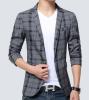 メンズ oneボタン テーラードジャケット チェック柄 紳士M