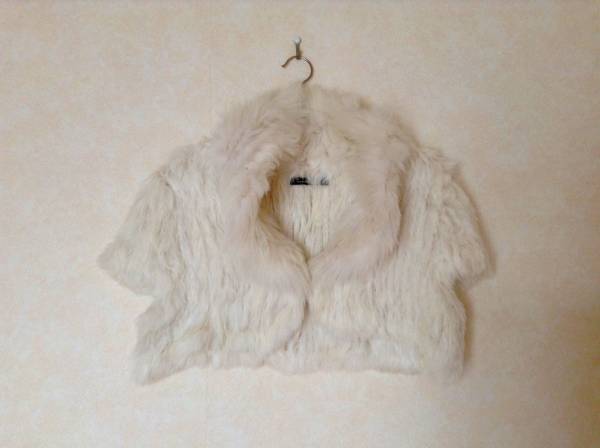 ナネットレポー ラビット フォックス ファー ボレロ 白 超美品 