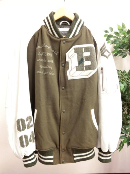 BOOTLEGBOOTH 袖革 牛革 レザー ウール ワッペン スタジャン XL