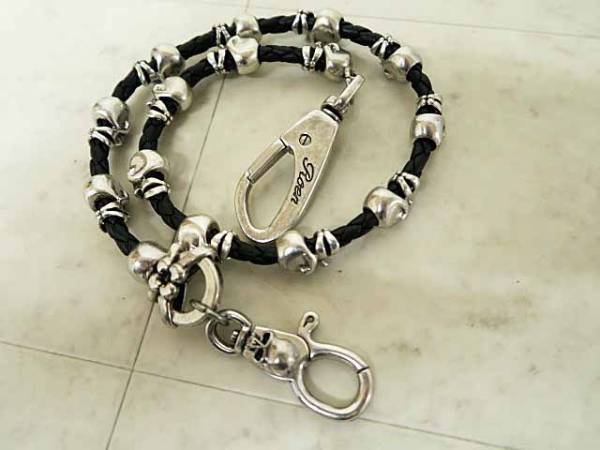 ロエン Roen スカル レザー シルバーSV ウォレットチェーン ロエン