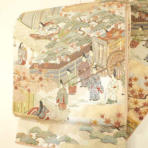 ♪♪IDN即決♪♪=袋帯 舎伽邏織 平安絵巻 正絹 金箔 税別
