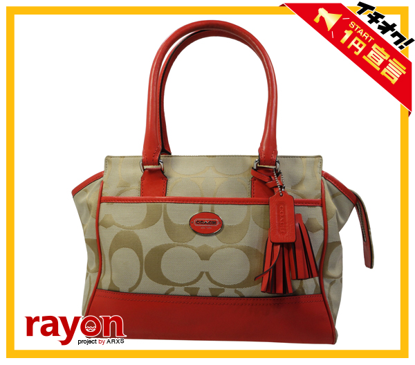 《1円～最落無し》コーチ レガシー シグネチャー ハンド 24204