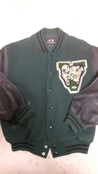 VAN JACスタジャン　グリーン×袖ブラック　L