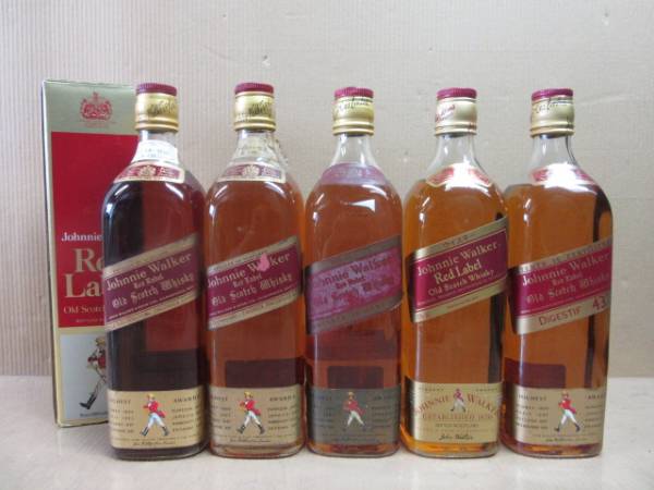 ジョニーウォーカー レッドラベル 750＆760ml 5本■古酒