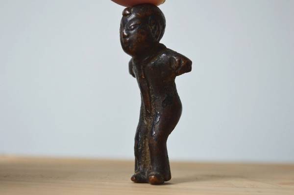 骨董品 彫刻 人物像 CG25【骨董品】時代提げ物 獣骨製 寿老人像 古玩
