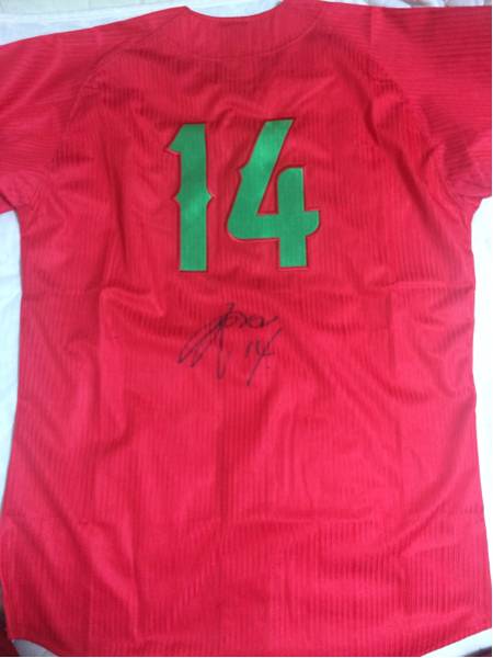 広島 カープ 大瀬良大地 真赤激 直筆サイン ユニフォーム