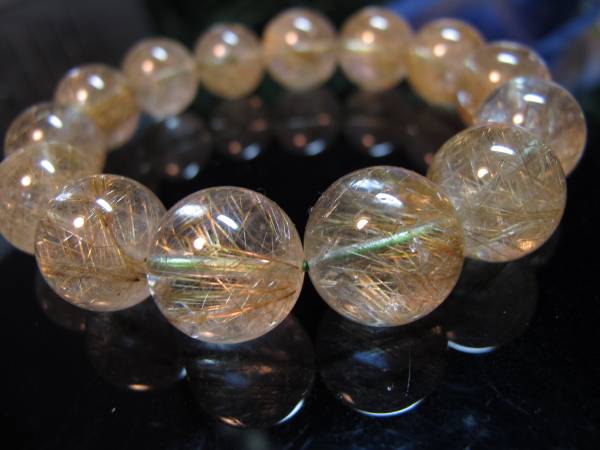 ☆超綺麗☆18A プラチナルチルクォーツ ブレスレット 15mm大粒☆