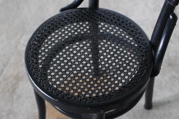 TB526アサヒビール 籐編みの古い椅子◇チェア/ラタン/曲げ木_3