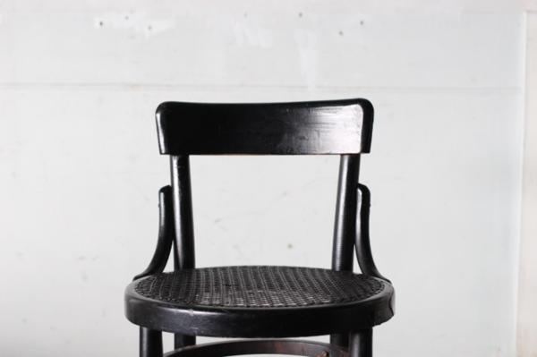 TB526アサヒビール 籐編みの古い椅子◇チェア/ラタン/曲げ木_5