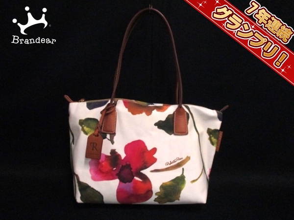 ロベルタピエリ ショルダーバッグ 美品 花柄 ナイロン×レザー