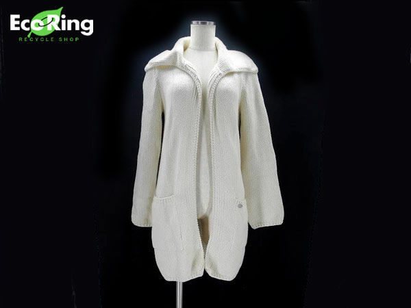 1円 美品 フォクシー ロング カーディガン アイボリー AD506